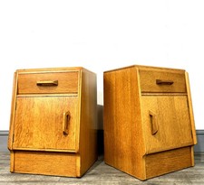 Stylish Pair Oak Mid Century